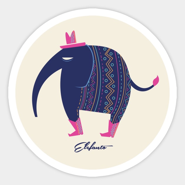 Elefanto Sticker by Khatii